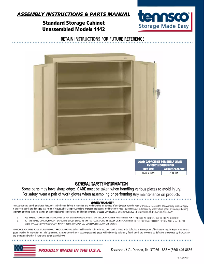 Image de la première page du manuel de l'appareil 1442