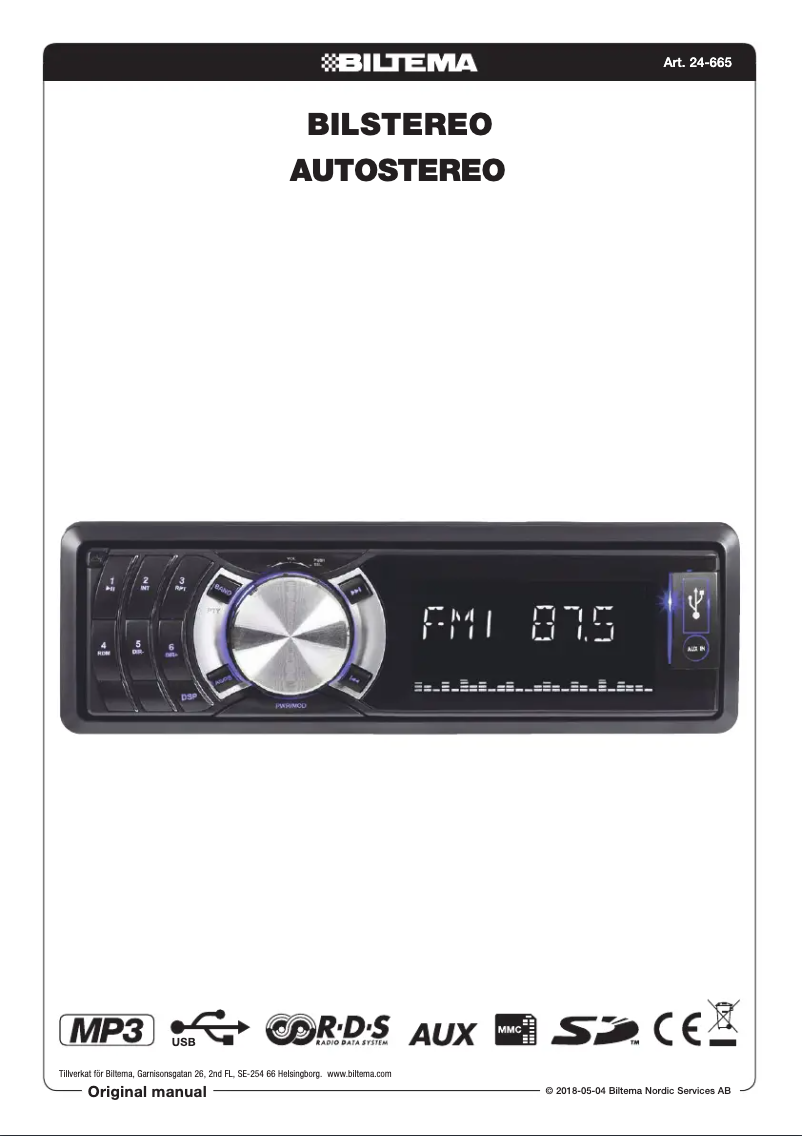 Page 1 de la notice Manuel utilisateur Biltema 24-665