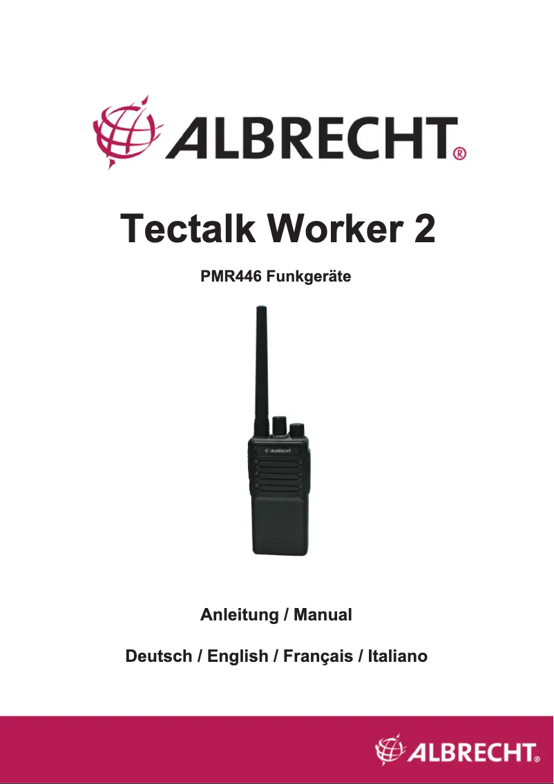 Page 1 de la notice Manuel utilisateur Albrecht Tectalk Worker 2