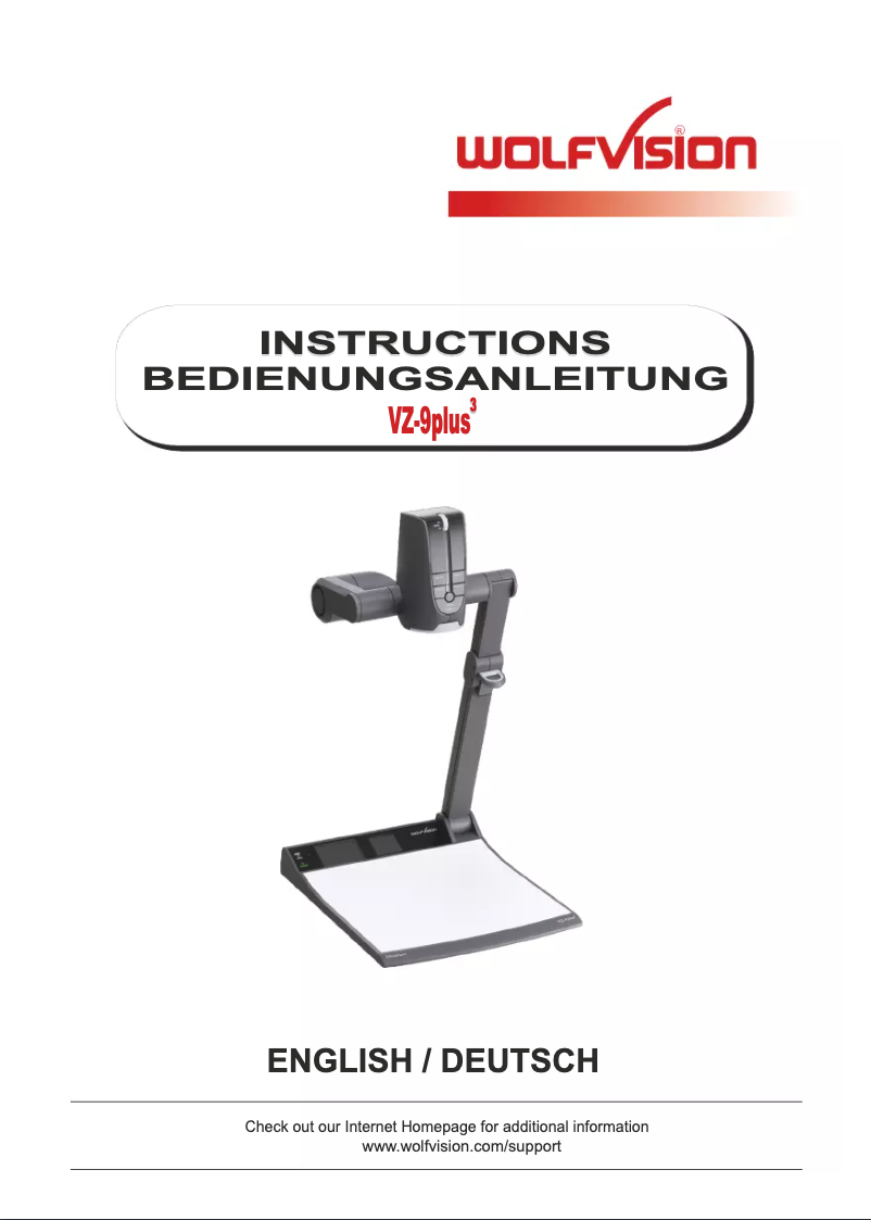 Page n°1 - Manuel utilisateur WolfVision VZ-9plus³