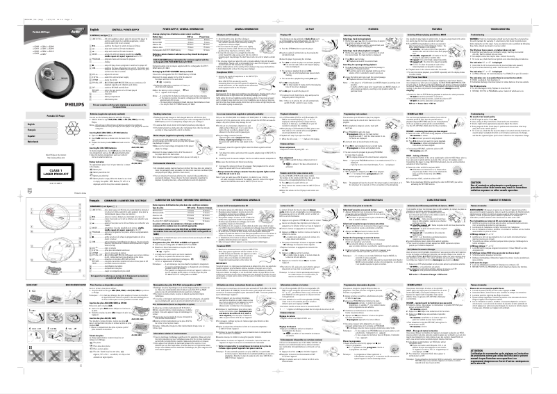 Page 1 de la notice Manuel utilisateur Philips AX5204