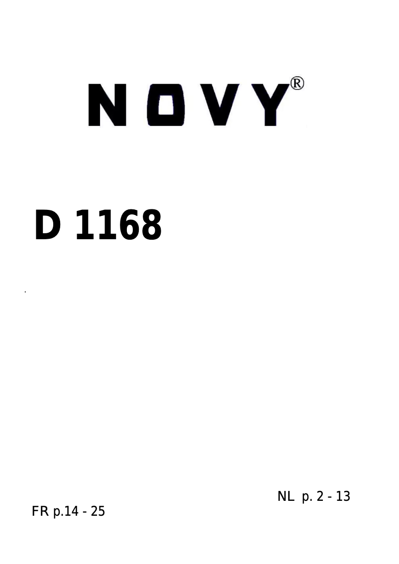 Image de la première page du manuel de l'appareil D 1168