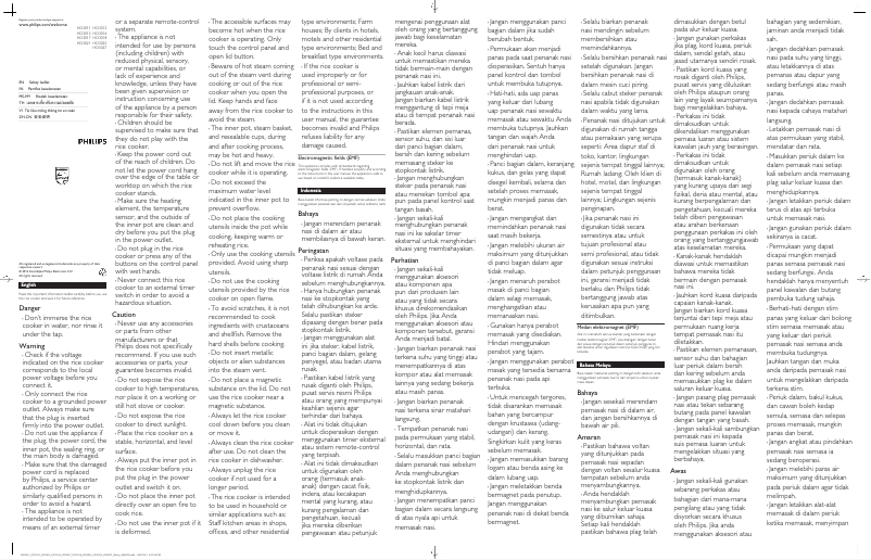 Page 1 de la notice Manuel utilisateur Philips Daily Collection HD3016