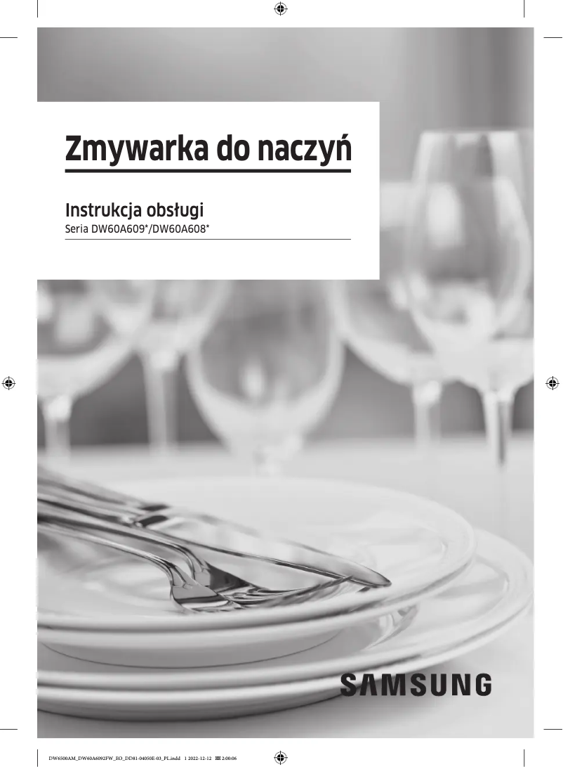 Page n°1 - Manuel utilisateur Samsung DW60A6082FS