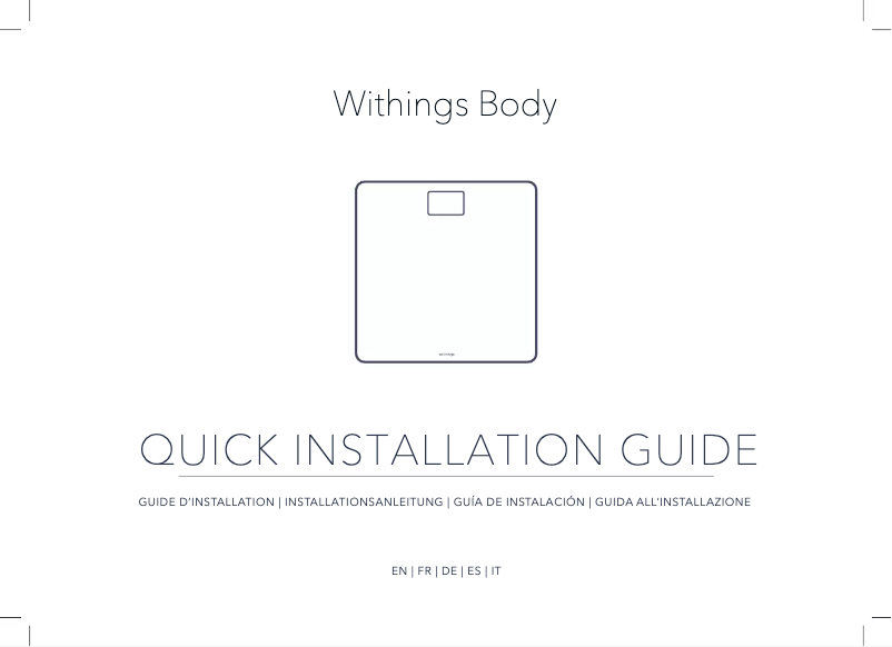 Page 1 de la notice Guide d'installation Withings Body