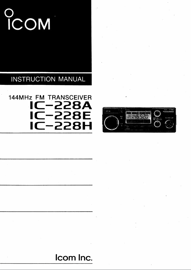 Page 1 de la notice Manuel utilisateur ICOM IC-228A
