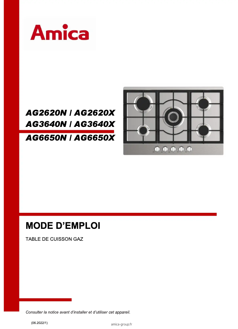 Image de la première page du manuel de l'appareil AG2620X