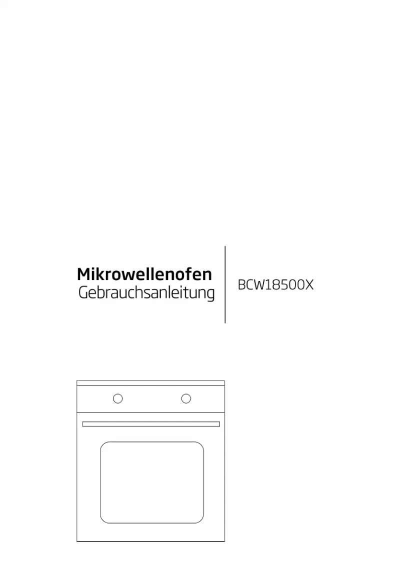 Image de la première page du manuel de l'appareil BCW18500X