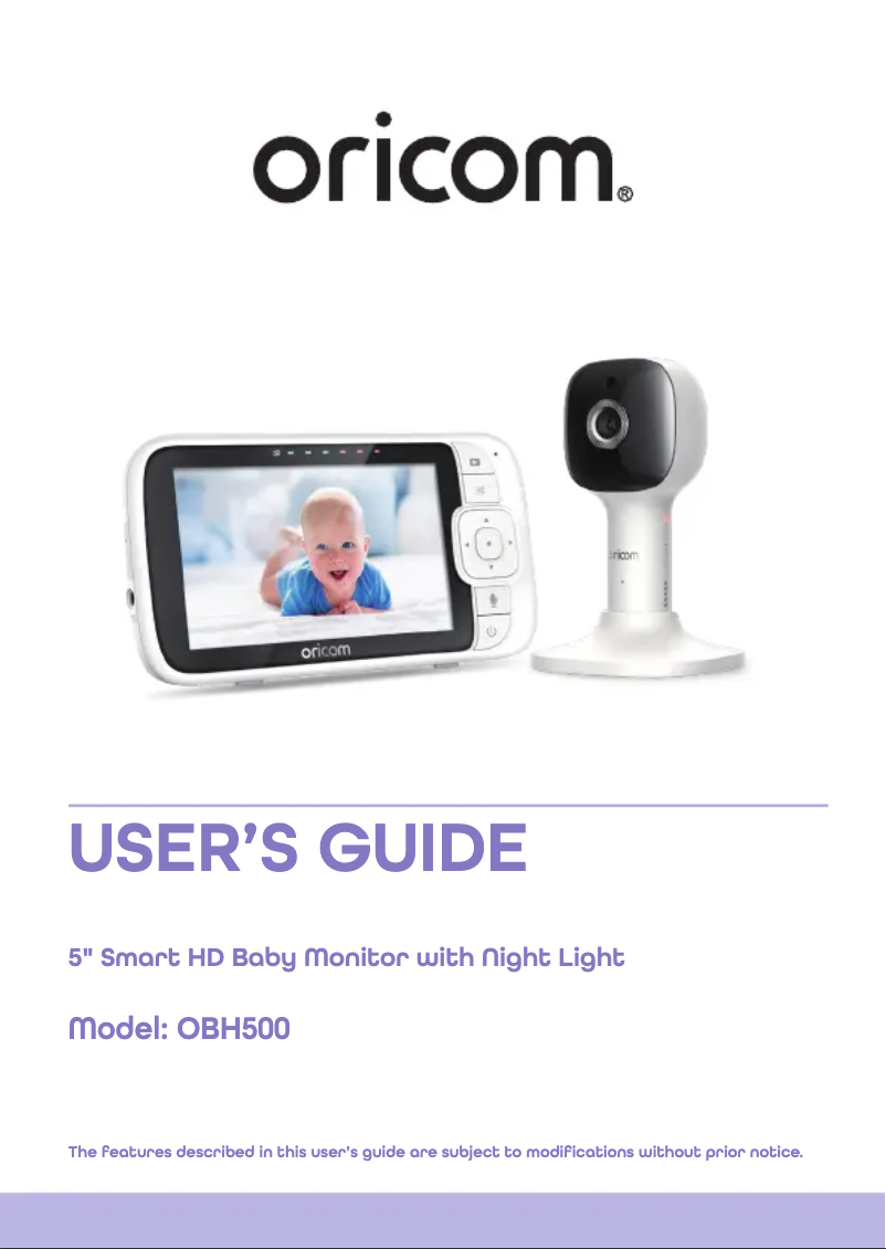 Page 1 de la notice Manuel utilisateur Oricom BabySense 7 OBH500