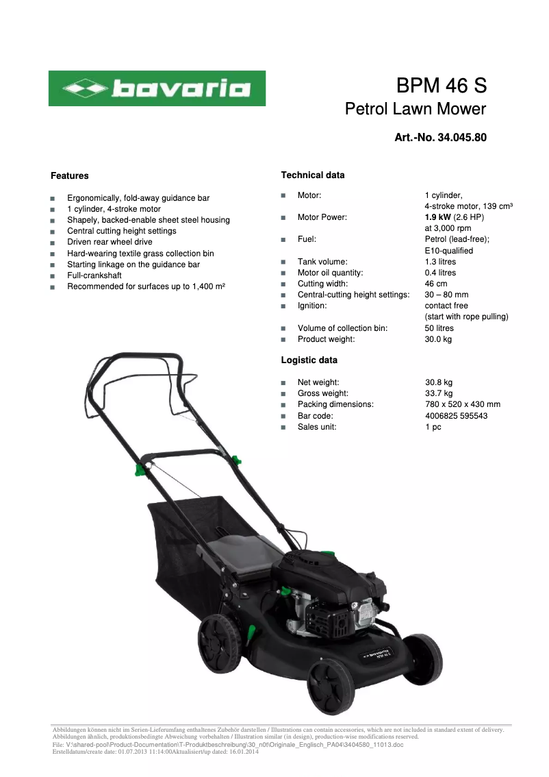 Página 1 del manual Manual de usuario Bavaria BPM 46 S
