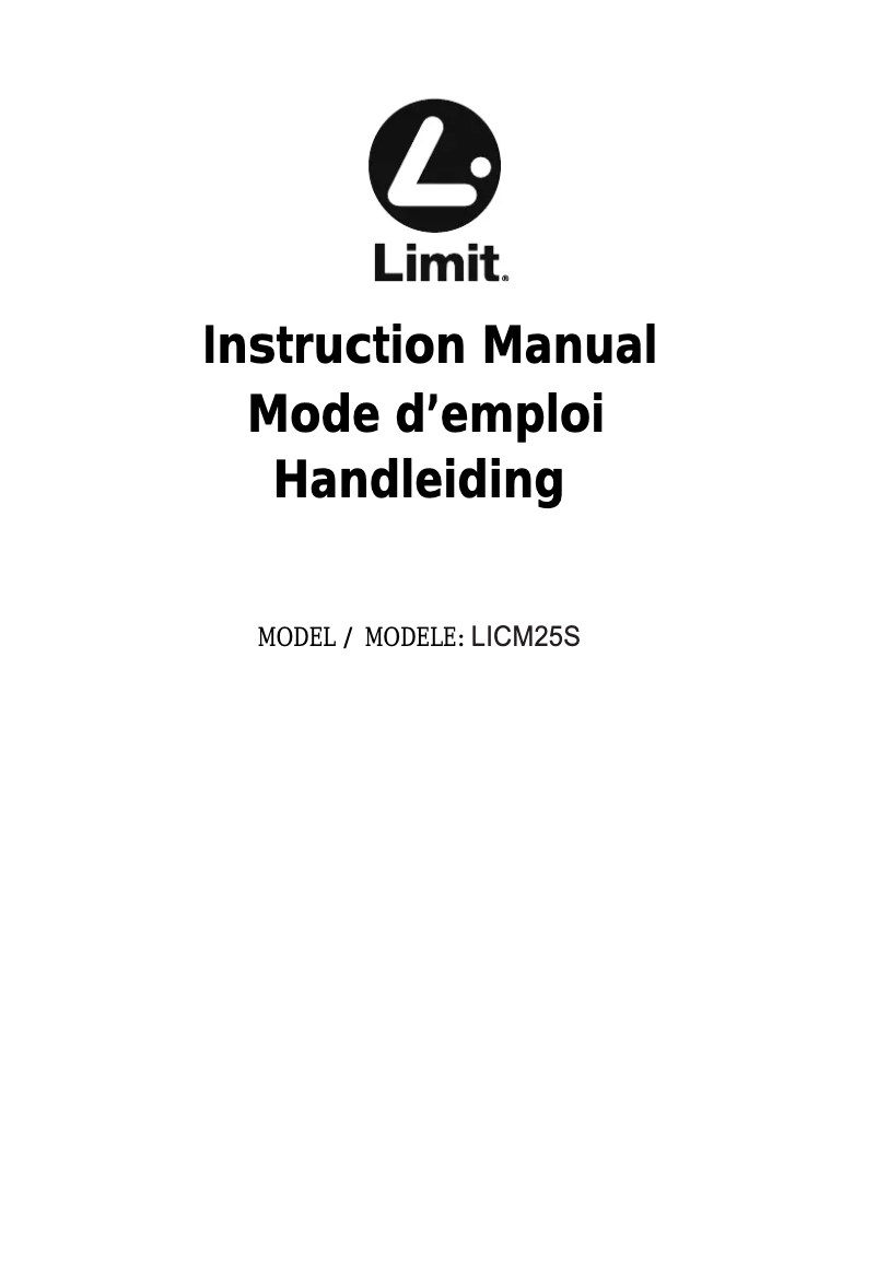 Page n°1 - Manuel utilisateur Limit LICM25S