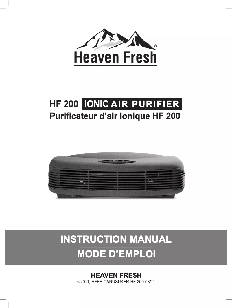 Page 1 de la notice Manuel utilisateur Heaven Fresh HF 200