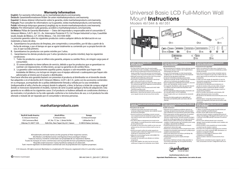 Page n°1 - Manuel utilisateur Manhattan 461344