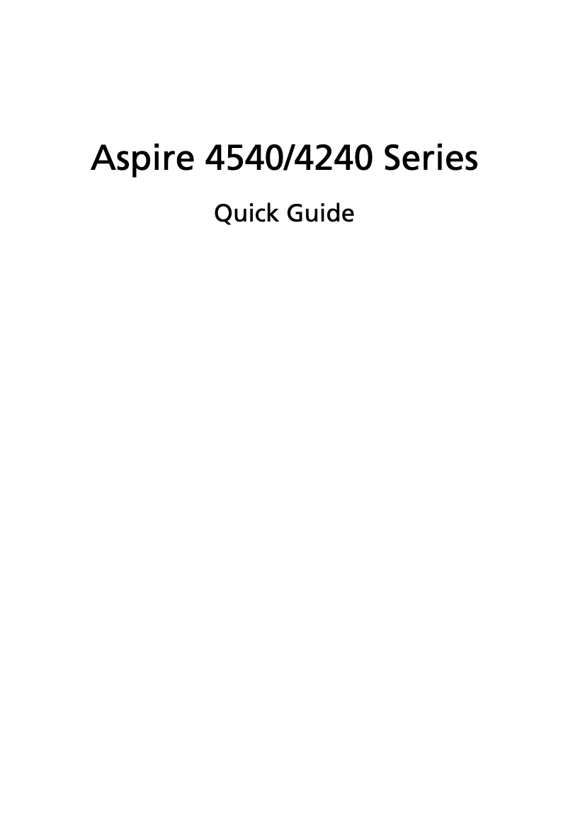 Image de la première page du manuel de l'appareil Aspire 4540