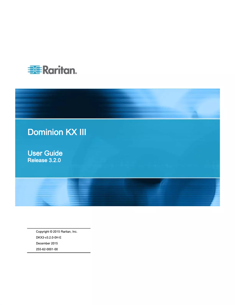 Página 1 del manual Manual de usuario Raritan Dominion KX III DKX3-132