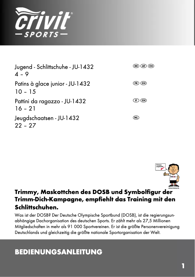 Page 1 de la notice Manuel utilisateur Crivit IAN 66527
