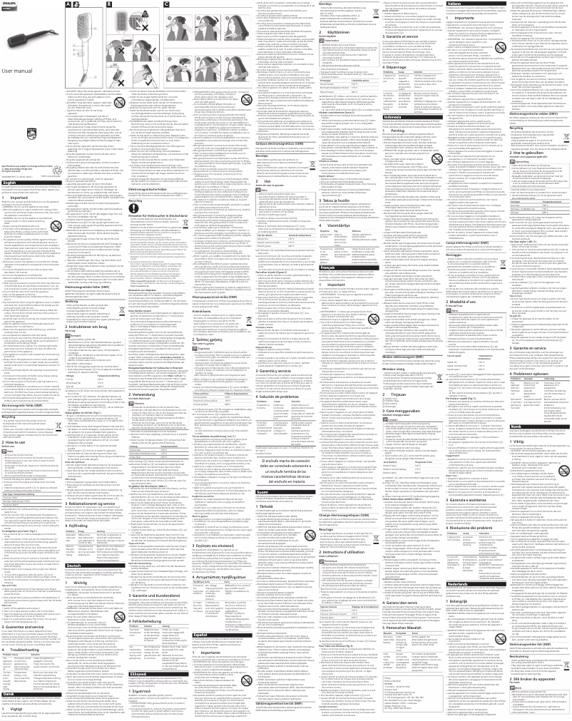 Page n°1 - Manuel utilisateur Philips BHH885