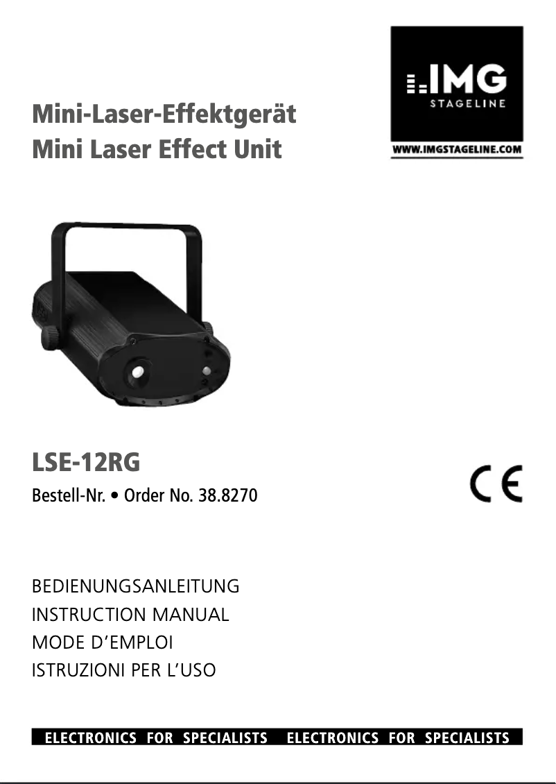 Image de la première page du manuel de l'appareil LSE-12RG