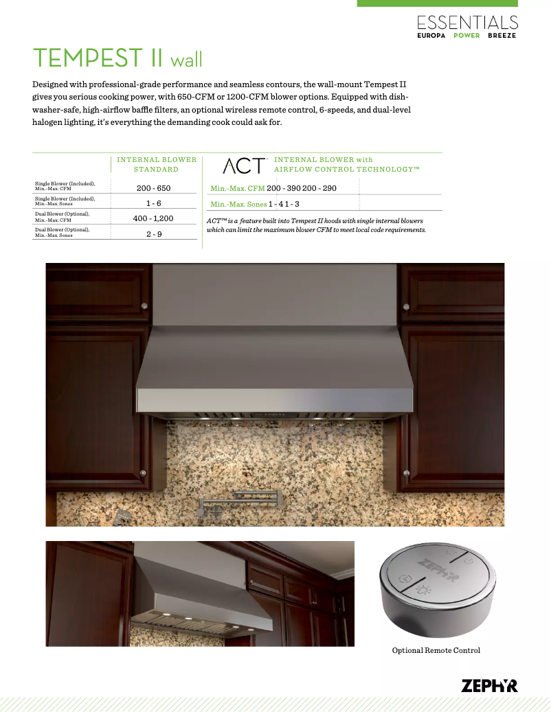 Page n°1 - Fiche technique Zephyr AK7548BS