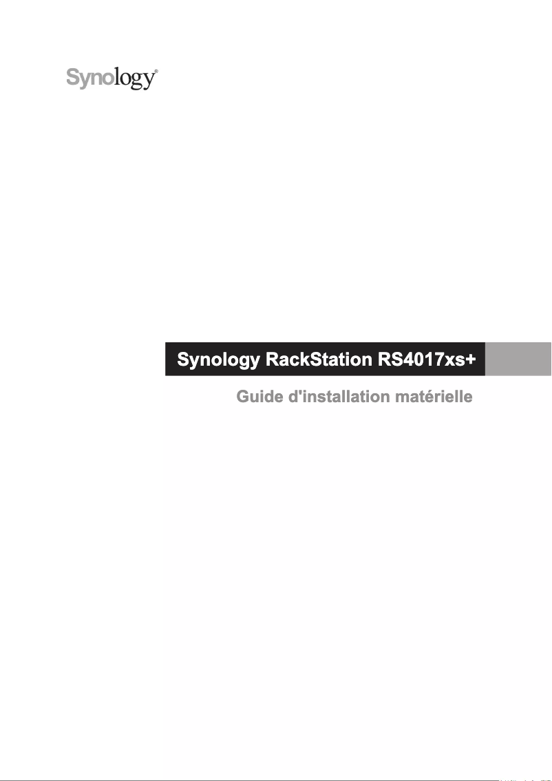 Image de la première page du manuel de l'appareil RackStation RS4017xs+