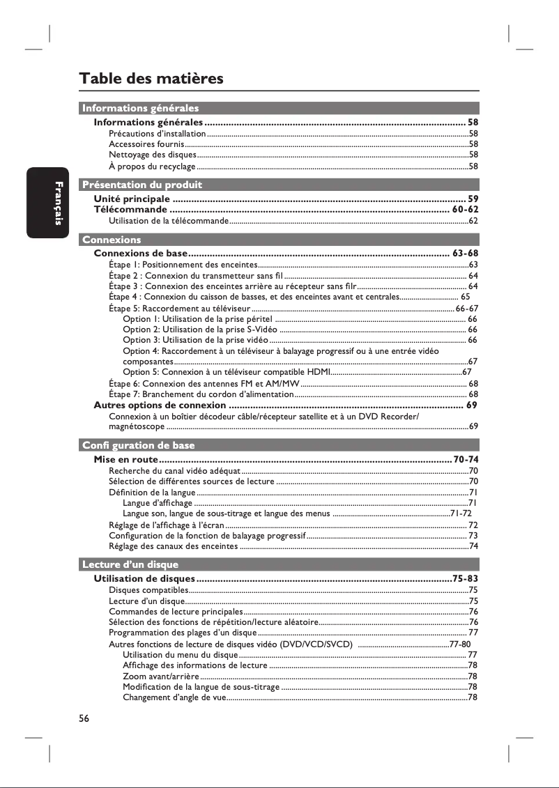 Página 1 del manual Manual de usuario Philips HTS335W
