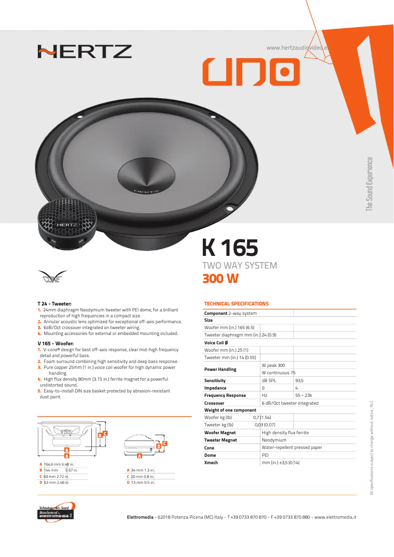 Imagen de la primera página del manual del dispositivo Uno K 165