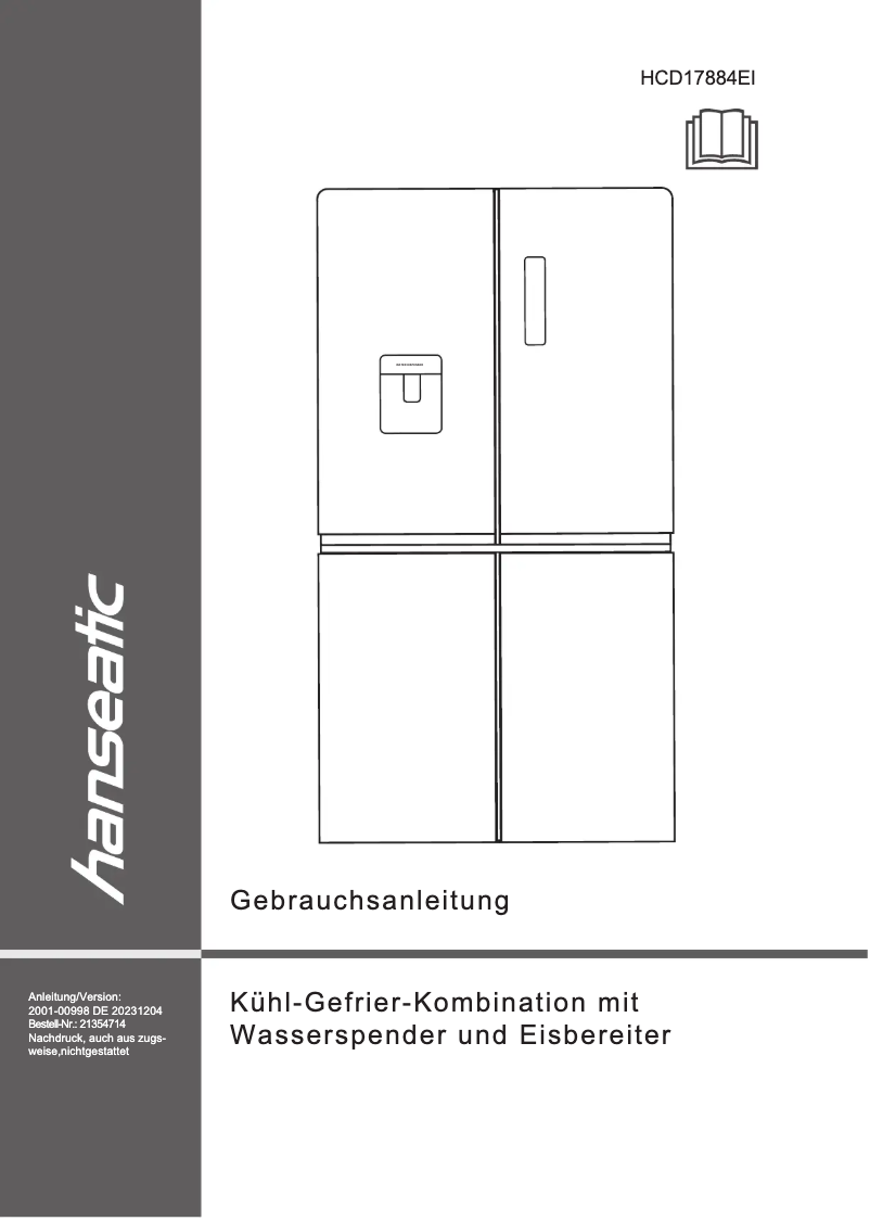 Imagen de la primera página del manual del dispositivo HCD17884EI