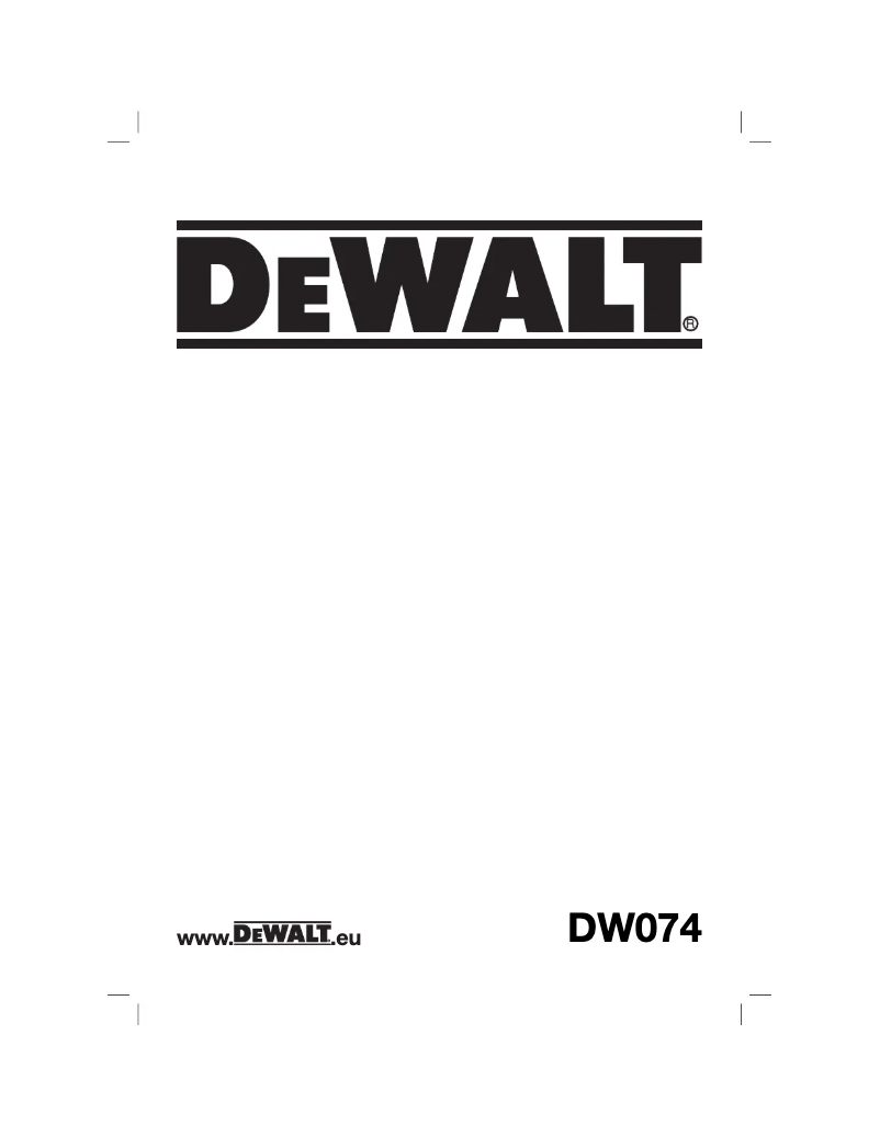 Page n°1 - Manuel utilisateur DeWalt DW074