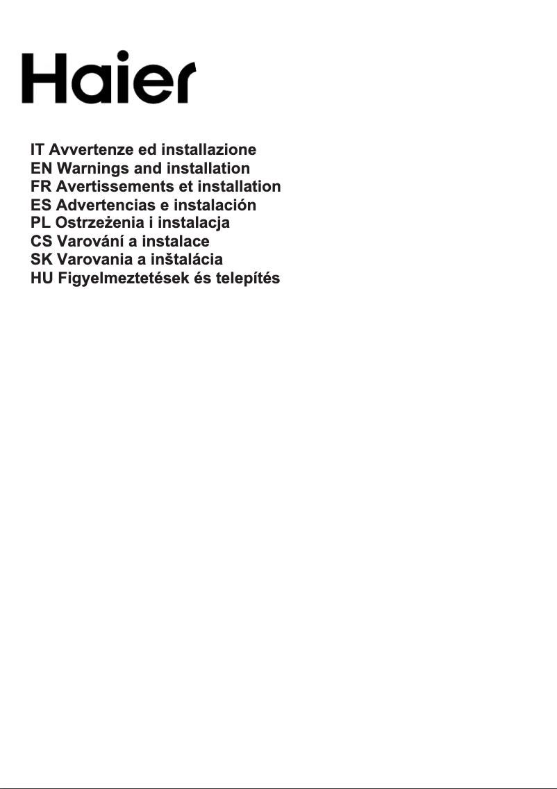 Image de la première page du manuel de l'appareil I-Feel HADG9CBS6BVOC