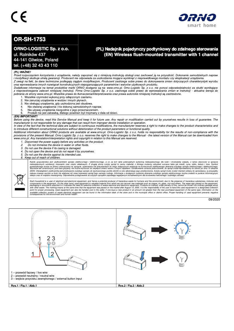 Página 1 del manual Manual de usuario ORNO OR-SH-1753