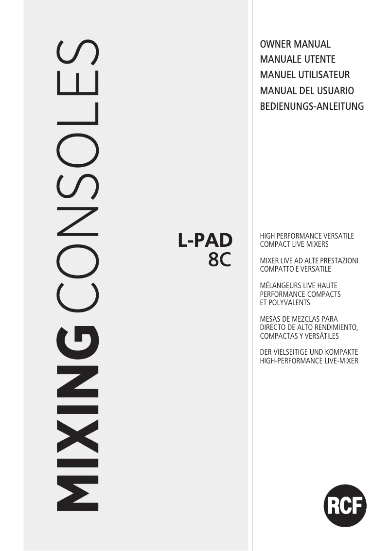 Image de la première page du manuel de l'appareil L-PAD 8C