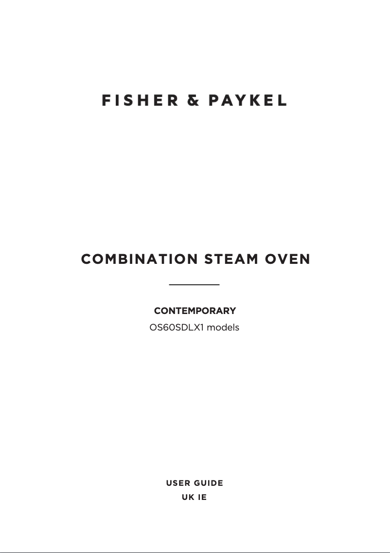 Page 1 de la notice Manuel utilisateur Fisher & Paykel OS60SDLX1