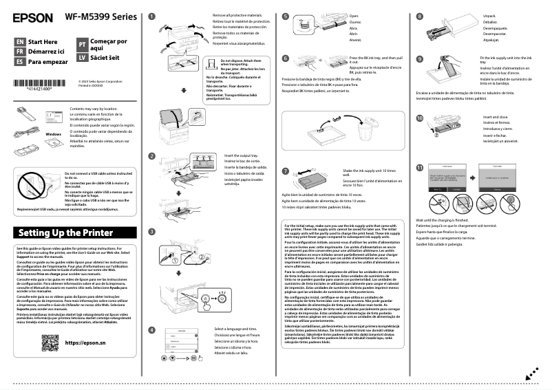 Page 1 de la notice Guide d'installation Epson WorkForce Pro WF-M5399DW