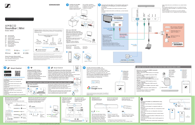 Page 1 de la notice Manuel utilisateur Sennheiser AMBEO SB02S