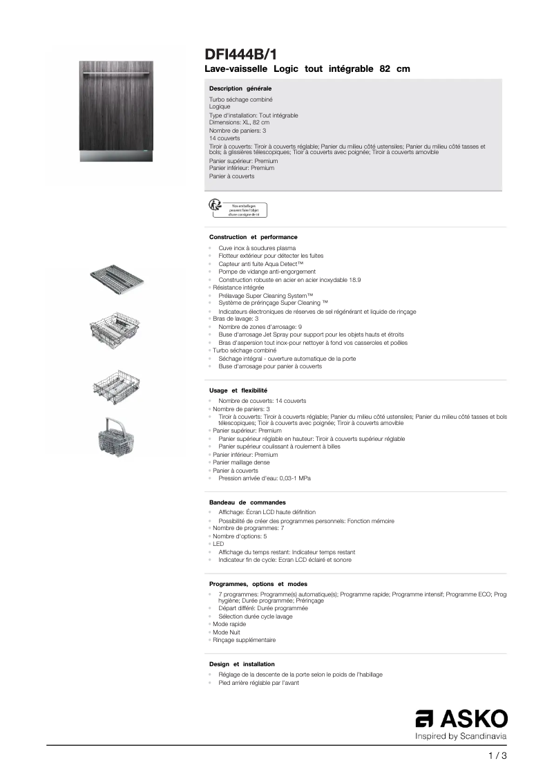 Image de la première page du manuel de l'appareil DFI444B/1