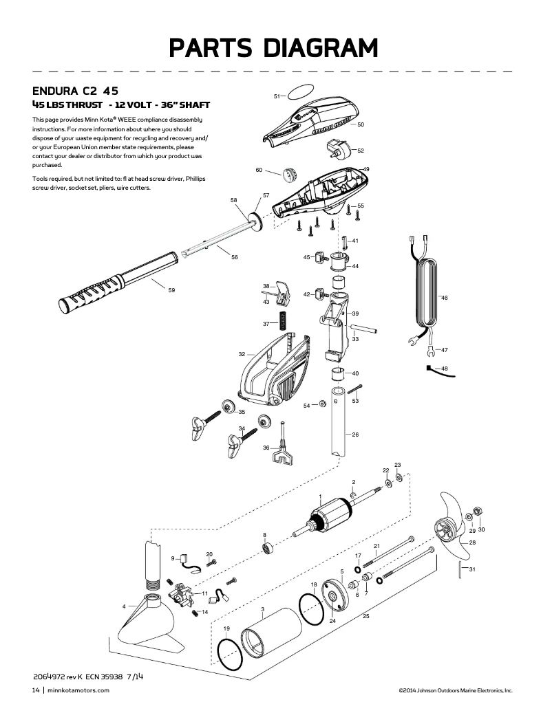 Page 1 de la notice Manuel utilisateur Minn Kota Endura 45