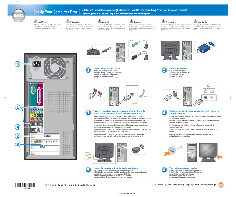 Page n°1 - Guide d'installation Dell Dimension 4600