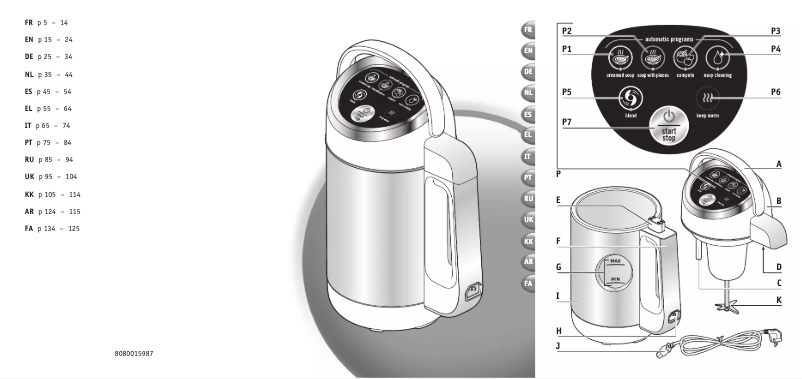 Page 1 de la notice Manuel utilisateur Moulinex Easy Soup