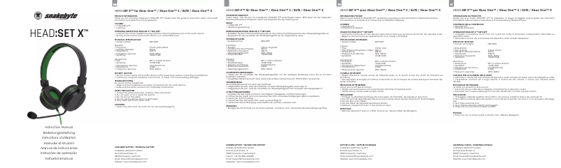 Page n°1 - Manuel utilisateur Snakebyte HEAD:SET X