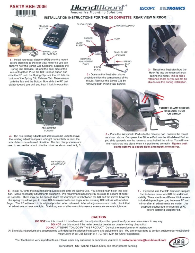 Page 1 de la notice Manuel utilisateur BlendMount BBE-2006