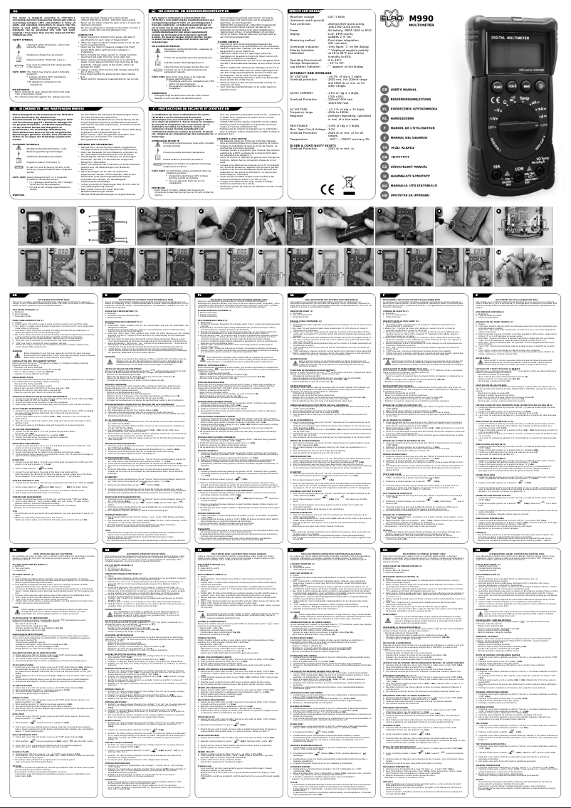 Image de la première page du manuel de l'appareil M990