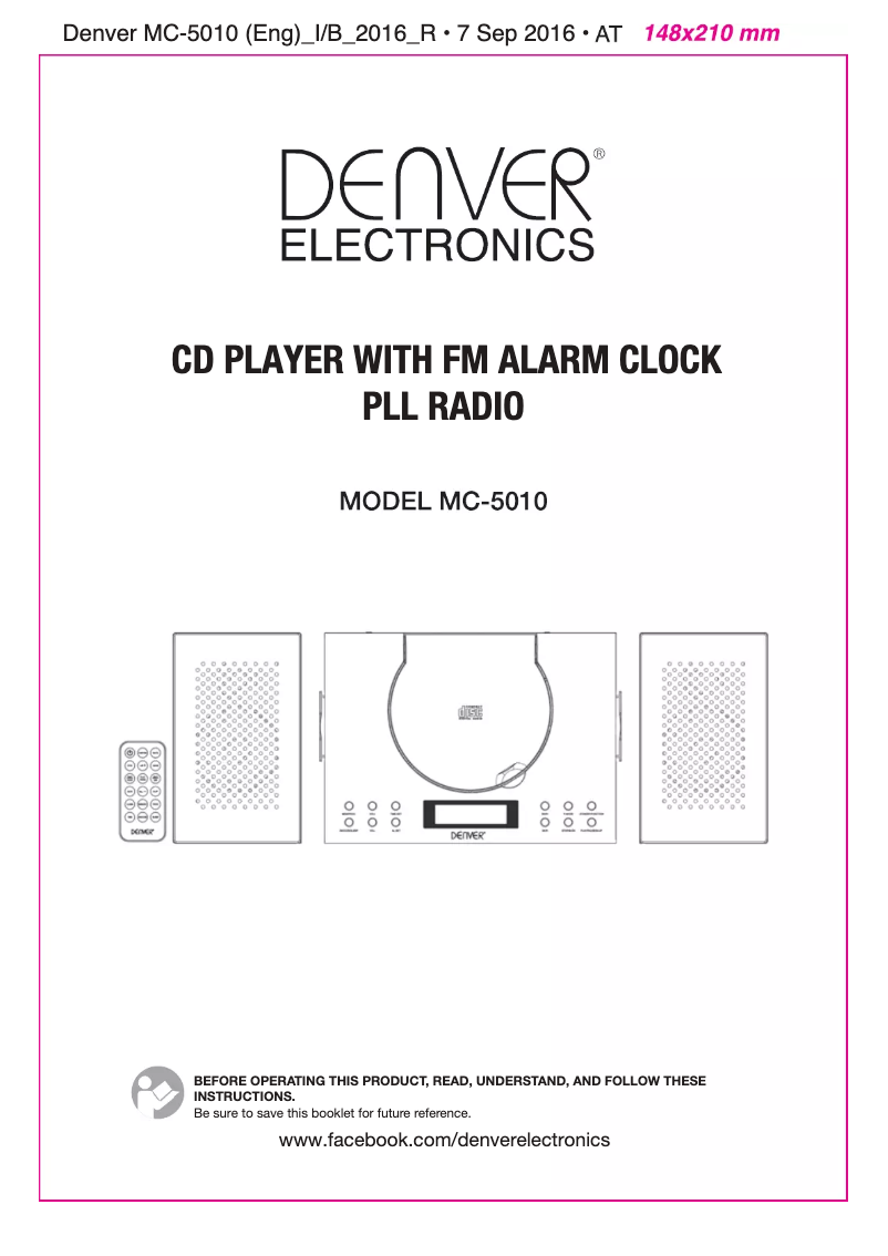 Page 1 de la notice Manuel utilisateur Denver MC-5010 MK3