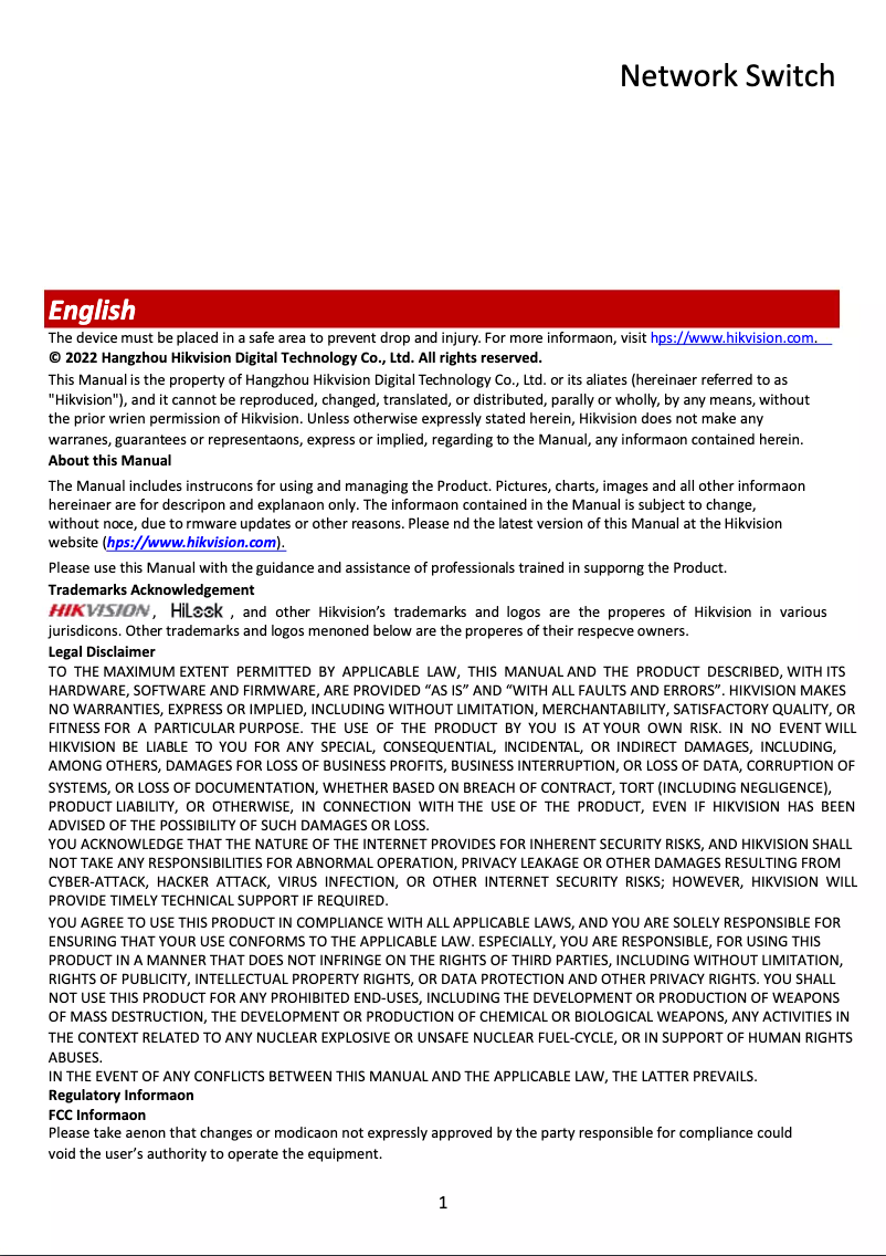 Page n°1 - Manuel utilisateur Hikvision DS-3E0318P-E
