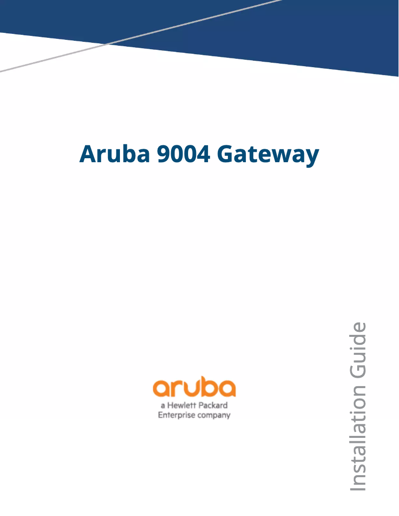Page n°1 - Manuel utilisateur Aruba 9004