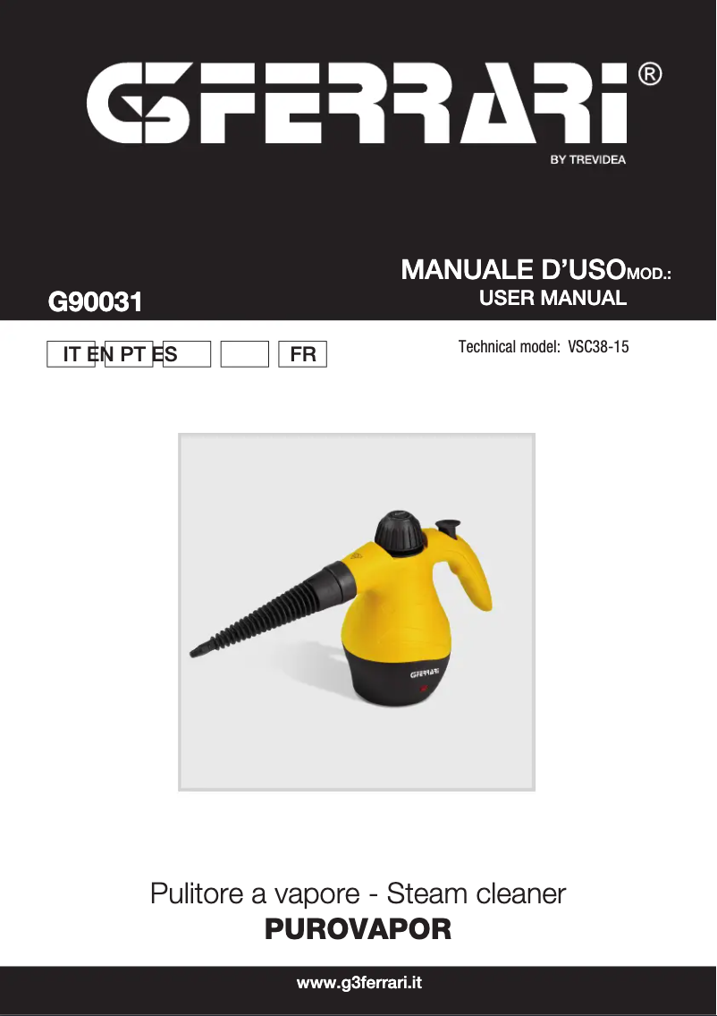 Image de la première page du manuel de l'appareil PuroVapor G90031