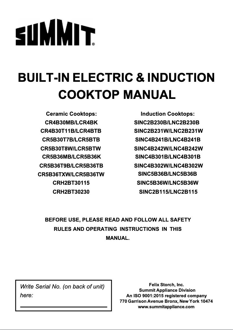 Image de la première page du manuel de l'appareil CRH2BT30230
