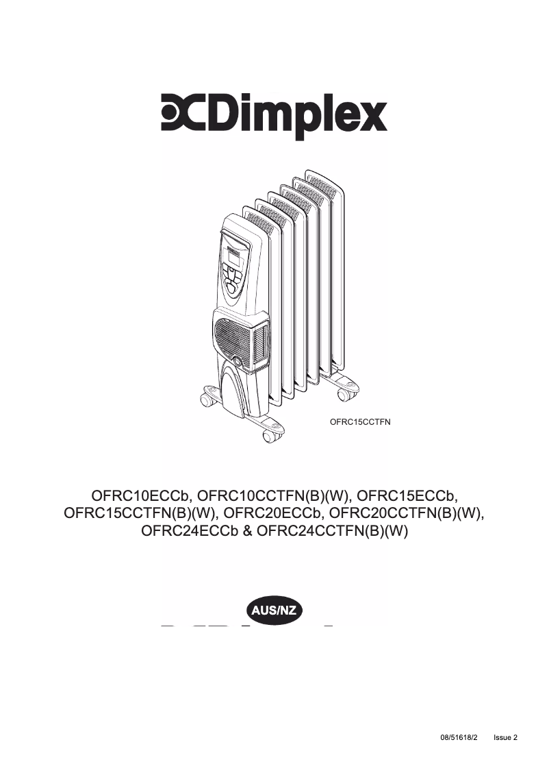 Page 1 de la notice Manuel utilisateur Dimplex OFRC15CCTFNB