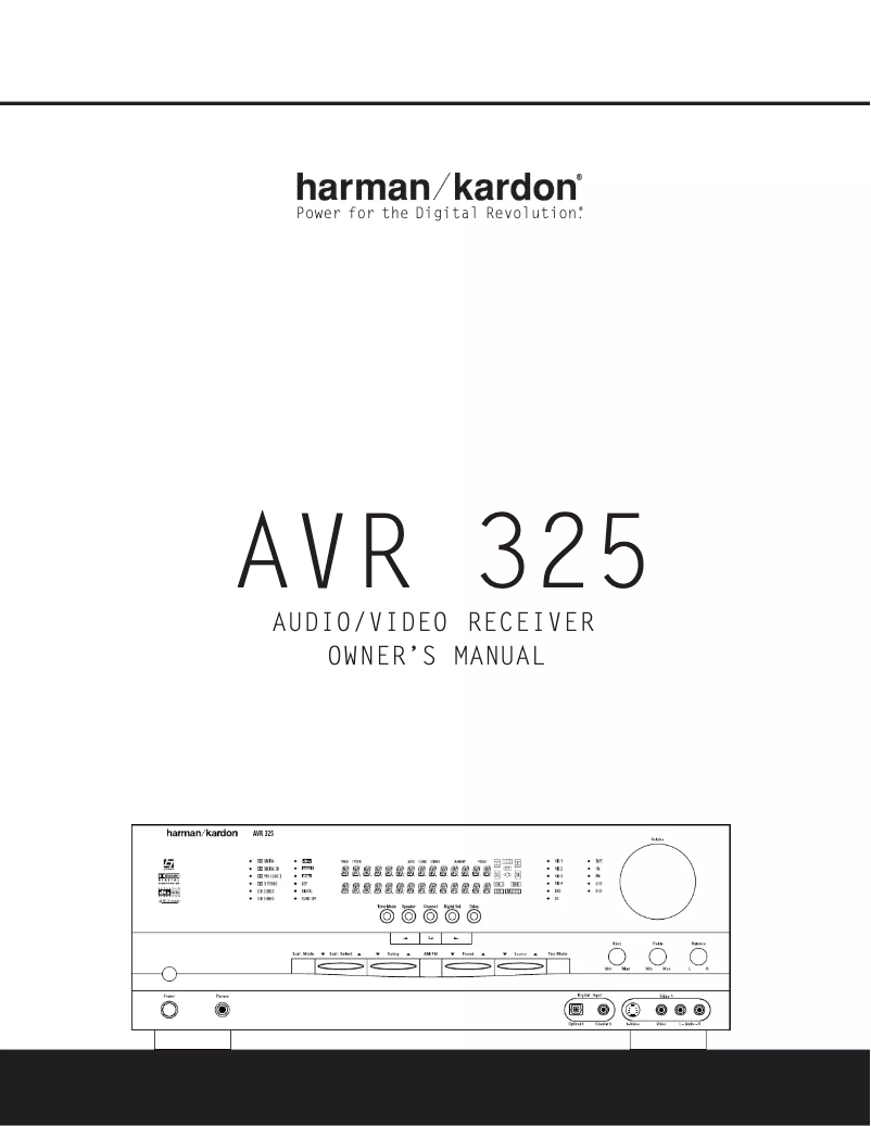 Page 1 de la notice Manuel utilisateur Harman Kardon AVR 325