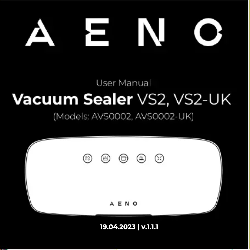 Page 1 de la notice Manuel utilisateur AENO VS2