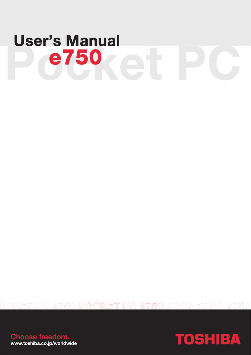 Page 1 de la notice Manuel utilisateur Toshiba E750
